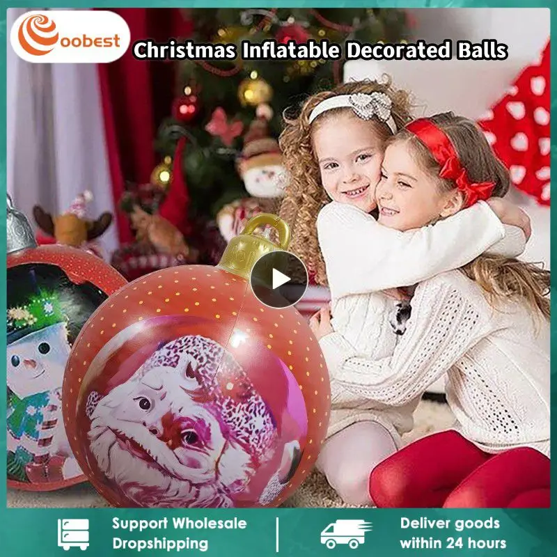 60CM Christmas Inflatable Decorated Balls Outdoor PVC Large Christmas