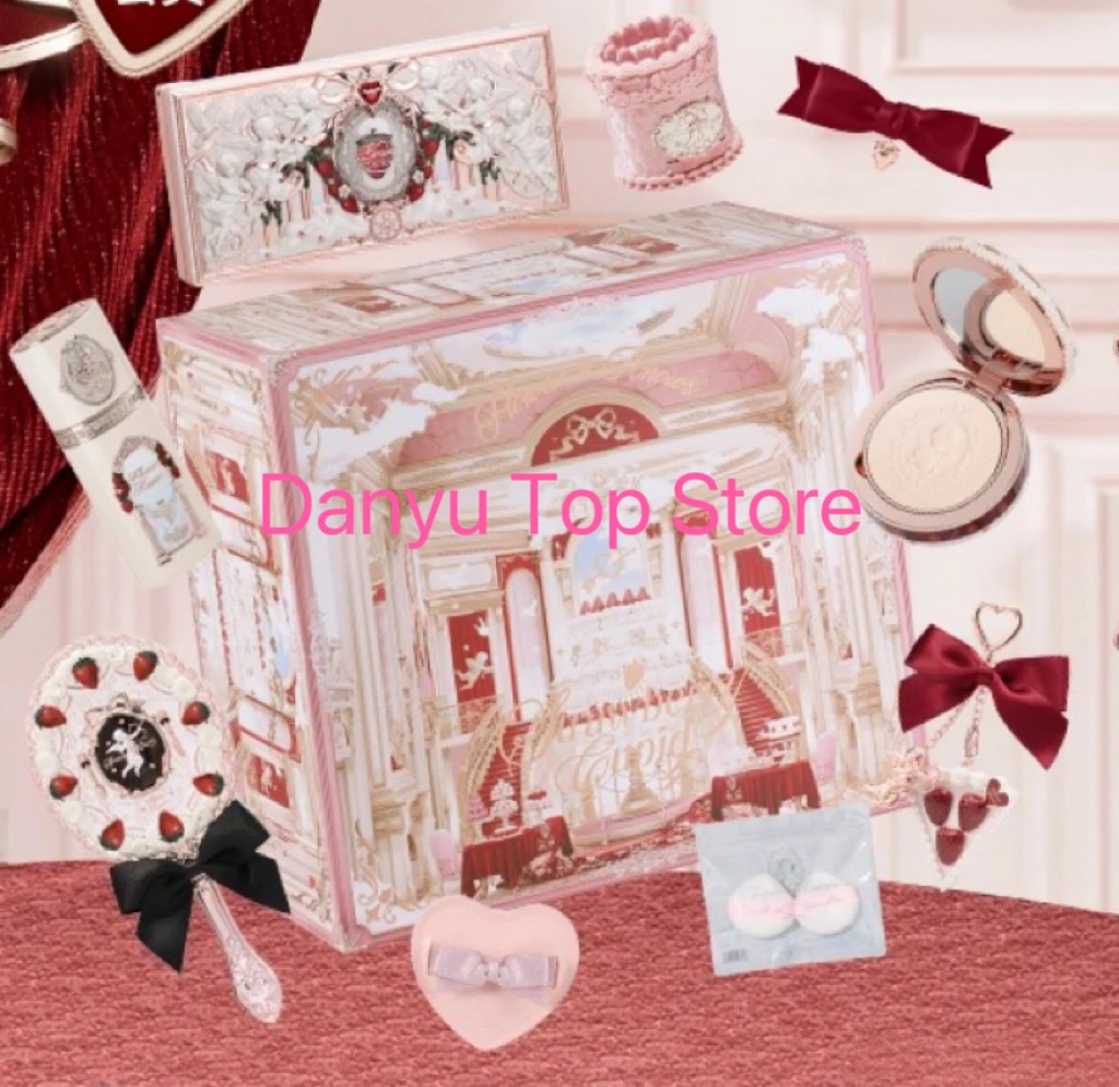 Flower Know Strawberry Cupid Makeup Gif Box Eyeshadow Liquid Cheeks Red Lips Clay Powder 10-piece set 6