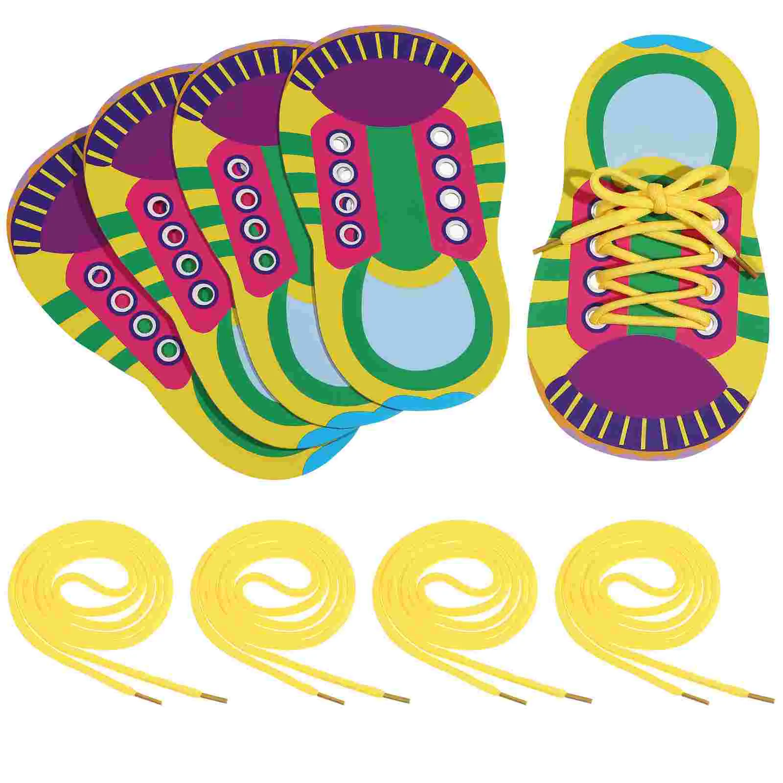 5 Sets Shoelace Toy Toys for Kids Threading Teaching Children's Tie Shoelaces Aids