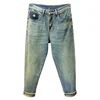 2024 Spring And Autumn New Retro Simple Loose Jeans For Men'S Fashion Versatile Pumpkin Embroidered Casual Luxury Denim Pants 5