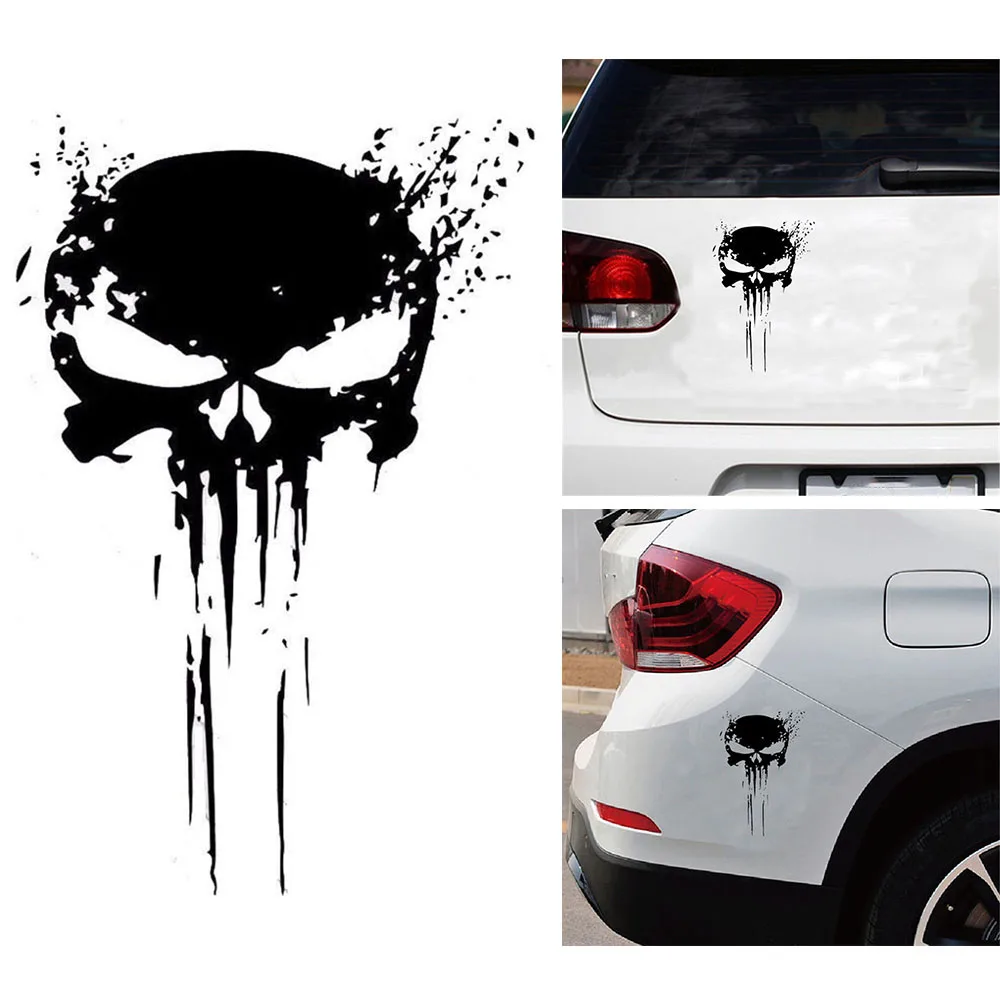 Punisher logo sticker skull car sticker waterproof sticker auto parts  decorative pattern car decor car sticker