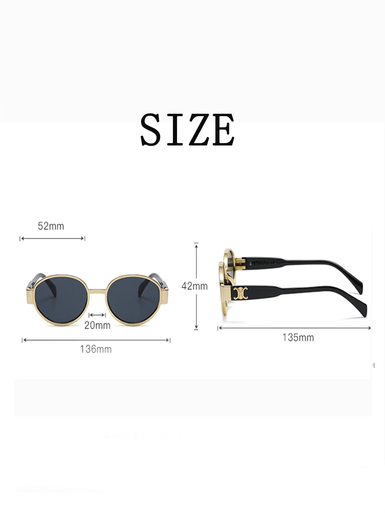 Metal Frame Oval Sunglass for Women Men Sunglasses Driving Aviation Male Shades Lens Street Beat Sunscreen Women Suncreen Glass