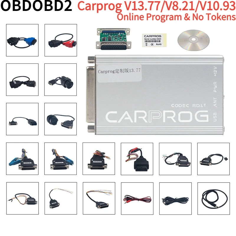 Main Unit for Carprog V13.77 ECU Chip Tuning Tool Car Prog 13.77 ECU Programmer Adapters for Airbag/Radio/IMMO ECU Repair Tool