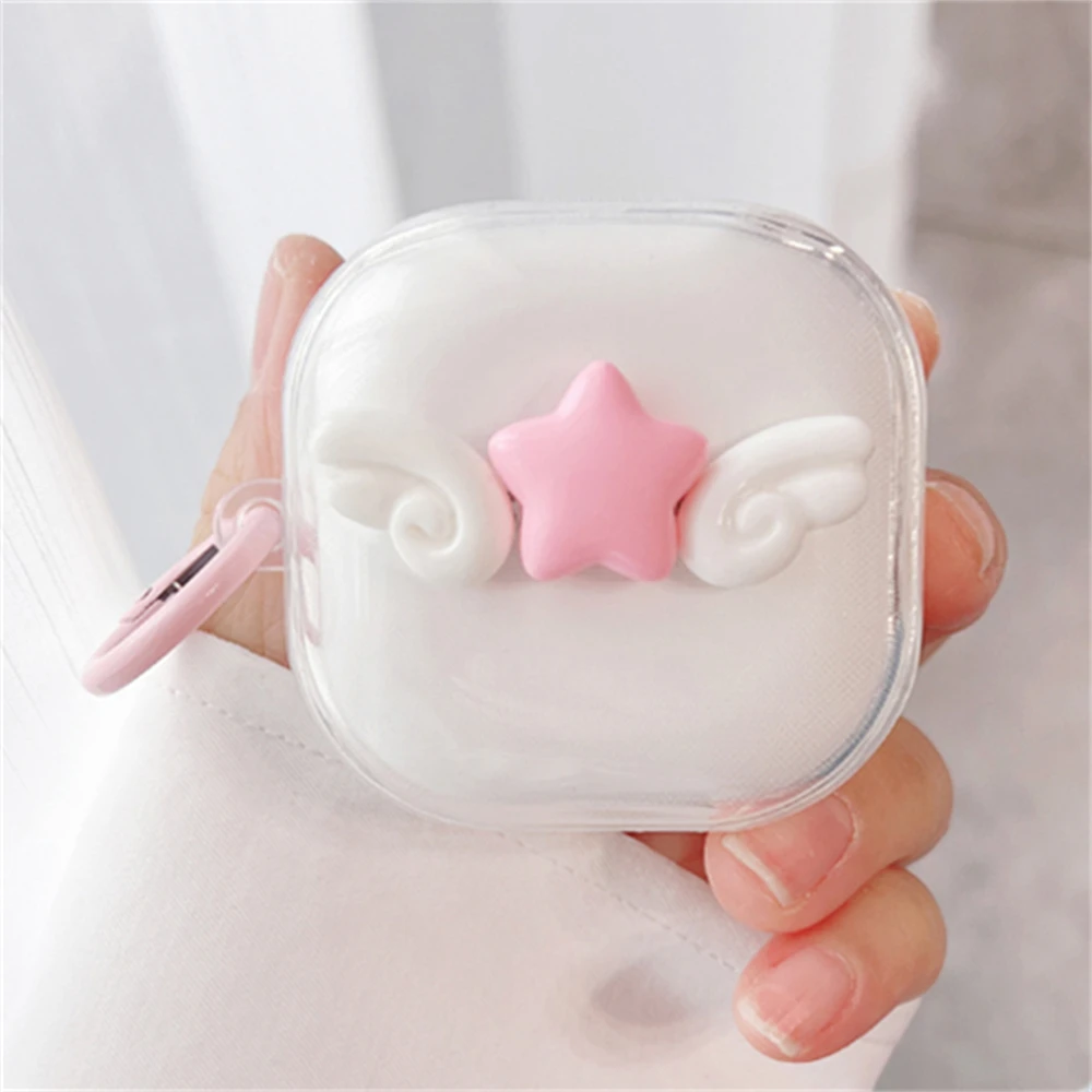 Kawaii Cute 3D Star Wing Nuovi Auricolari Cuffie Custodia Morbida Per Samsung Galaxy Buds Live Con Custodia Portachiavi Per Samsung Buds 2 Pro