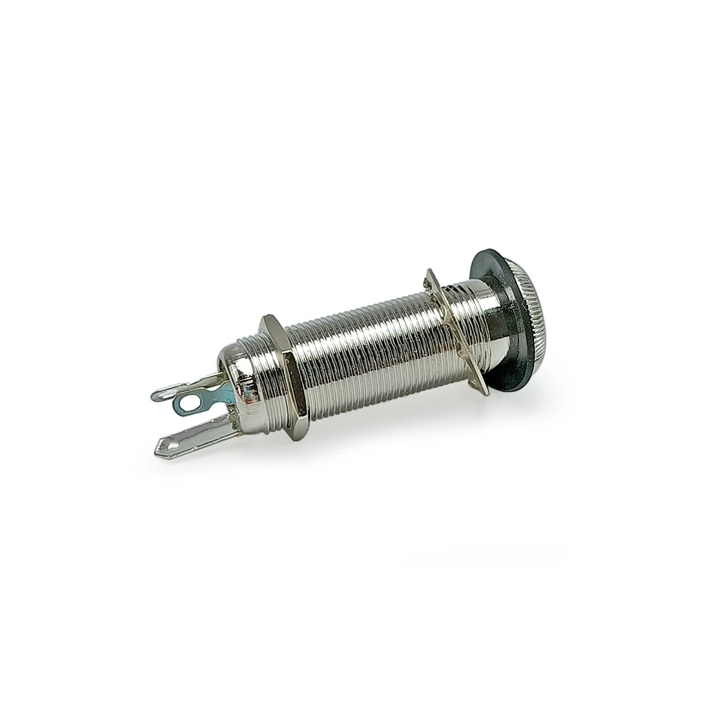 High-Quality Brass Stereo Guitar Output Jack - Anti-Noise Ribbed Tube Design