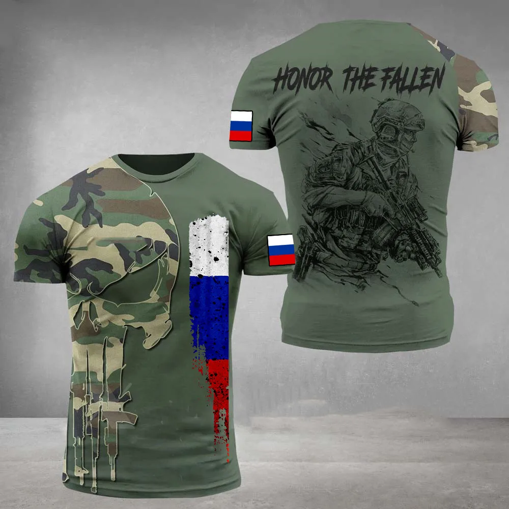 

Russia Army Camouflage Men Ladies Streetwear Mens Clothes Summer Tops Woman T-shirts Oversize 3D Fashion Hot Casual Tees Hip Hop