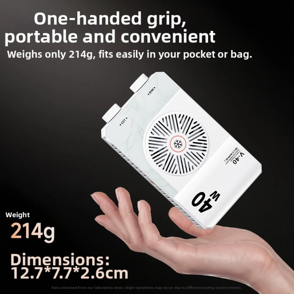 스트리밍, 사진 촬영, 콘텐츠 제작용 RGB 조명 40W, USB 충전식 배터리 옵션 및 외부 DC 전원 지원