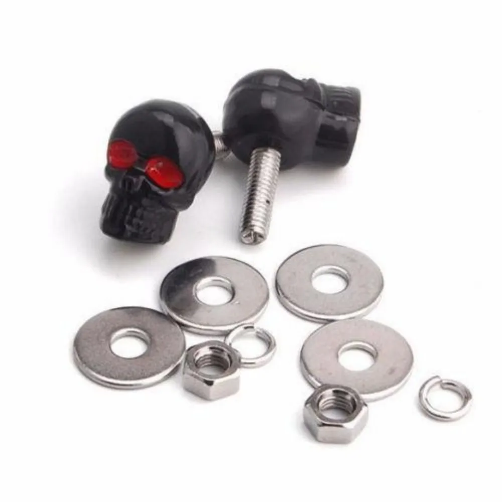License Plate Screw Security Steel Motorcycle Skull Shape Bolt