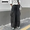 2022 Spring Autumn Trousers y2k baggy jeans for men Wide leg Pants Pockets Elastic Waist Streetwear Loose comfortable Pants 4