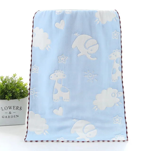 Divat Pamut Hat Rétegű Géz Törülköző 35*75 Felnőtt Arcmosás Háztartás Jacquard Csipke Rajzfilm - Image 4