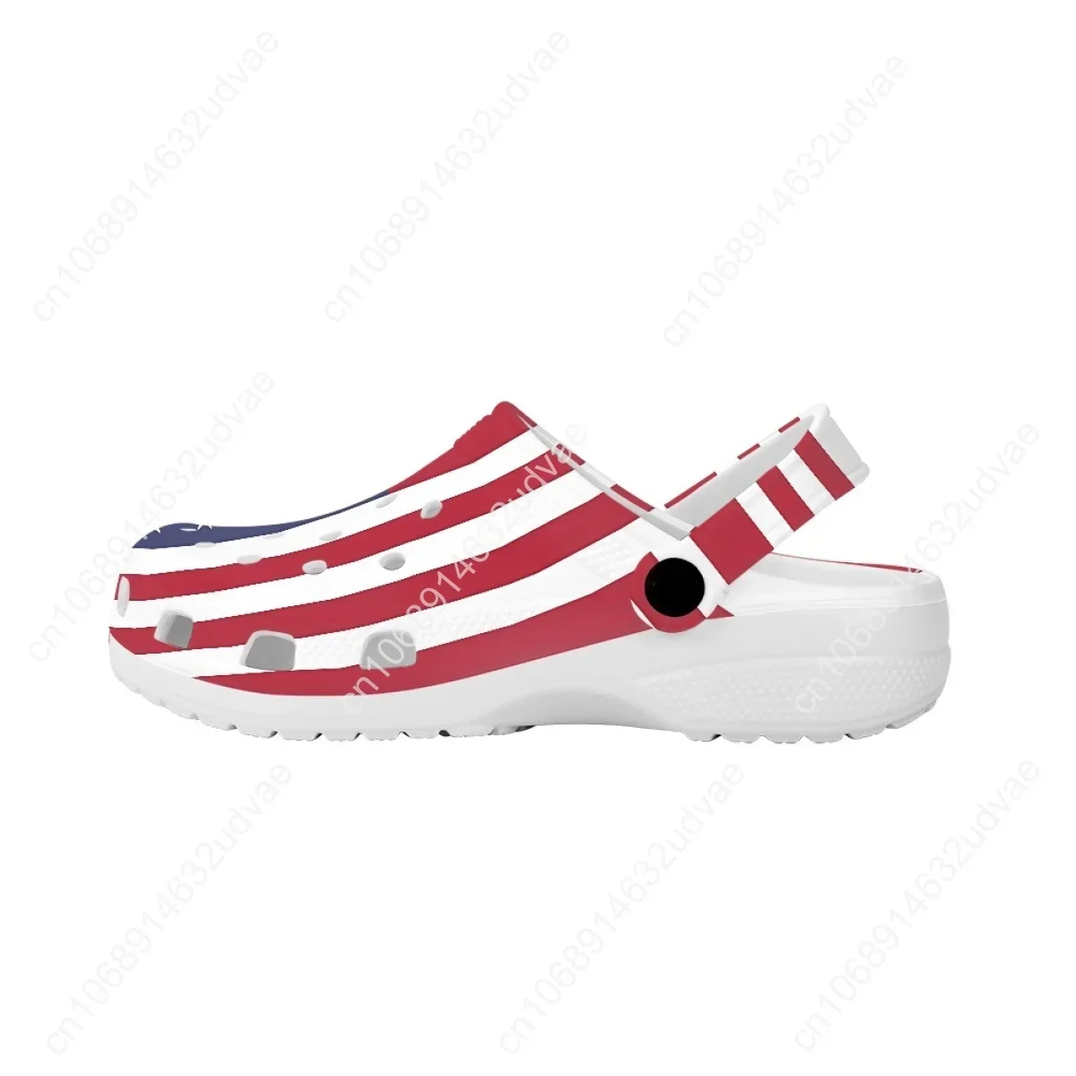 Fashion American Flag Hole Shoes for Women Men Lightweight Non-Slip Slippers Outdoor Clogs Adult Unisex EVA Sandals