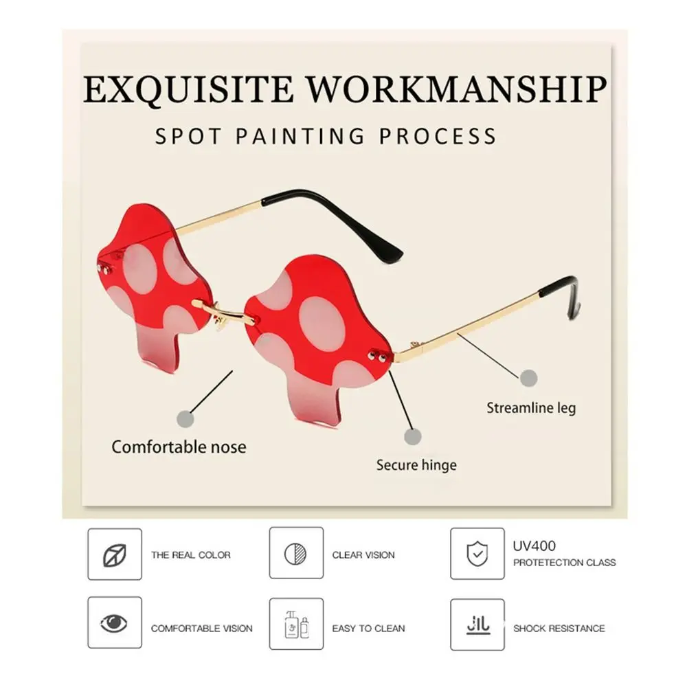 레트로 트렌디 파티 선물 할로윈 장식 불규칙한 선글라스 여성용 선글라스 버섯 모양 안경
