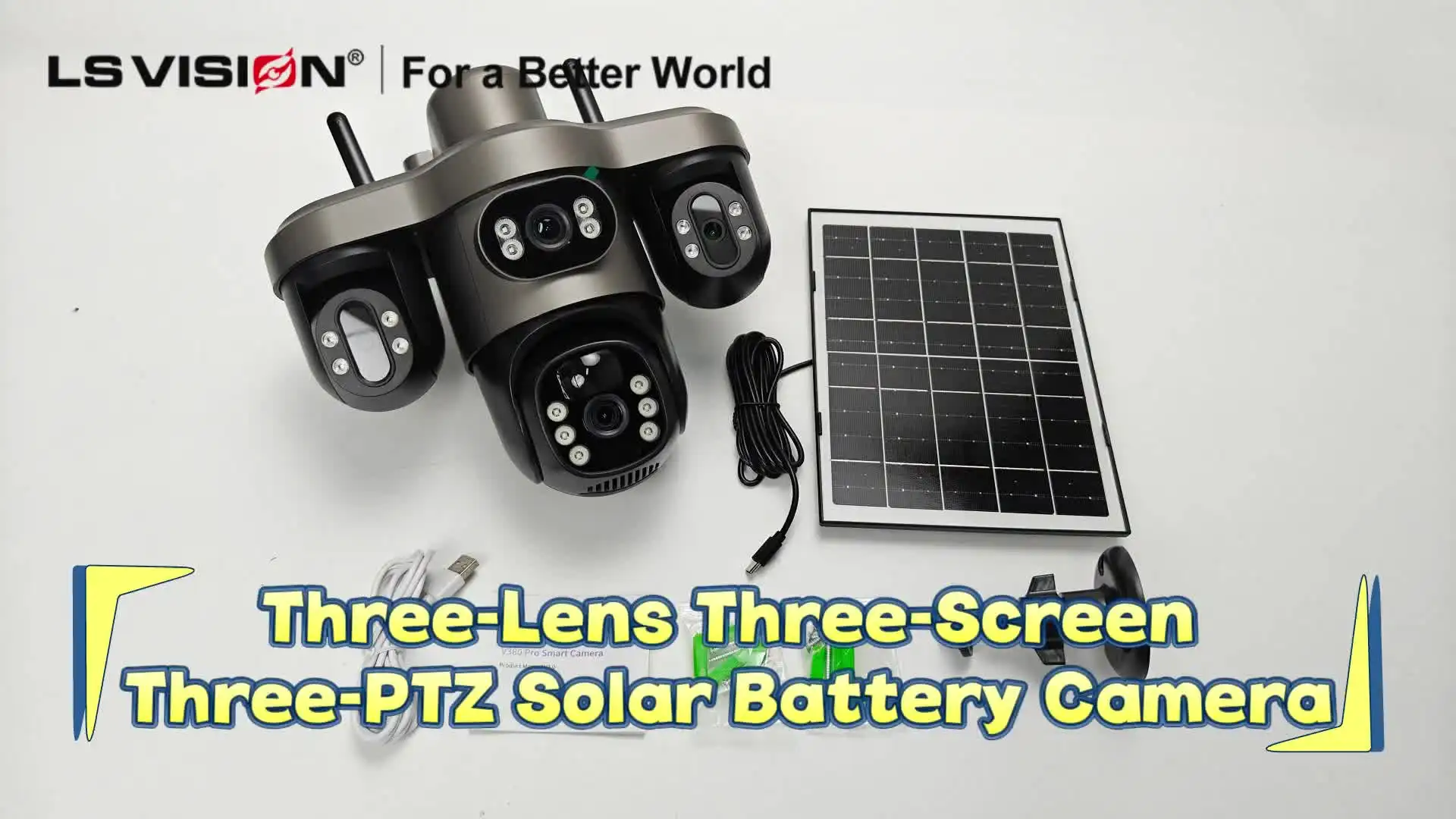 Caméra solaire 4G PTZ multi-lentilles écran app tracking Maroc