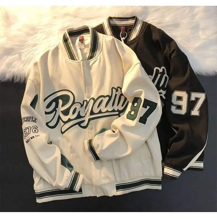 

2023 American retro letter embroidery jacket women spring and autumn new street loose wild baseball uniform jacket women y2k top