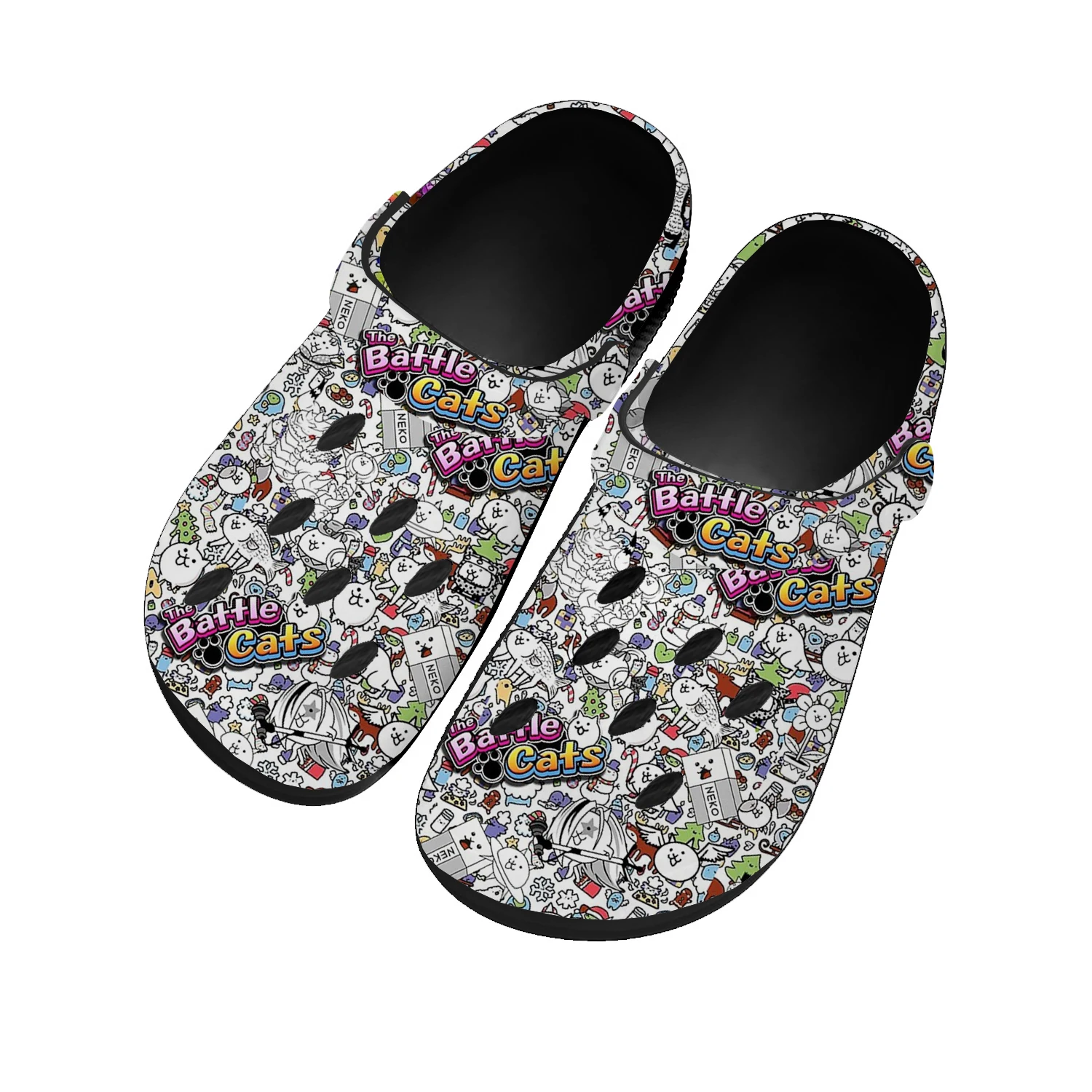 The Battle Cats Home Zoccoli Cartoon Game Mens Womens Youth Boy Girl Sandals Scarpe Da Giardino Su Misura Scarpe Personalizzate Pantofole Con Foro Da 