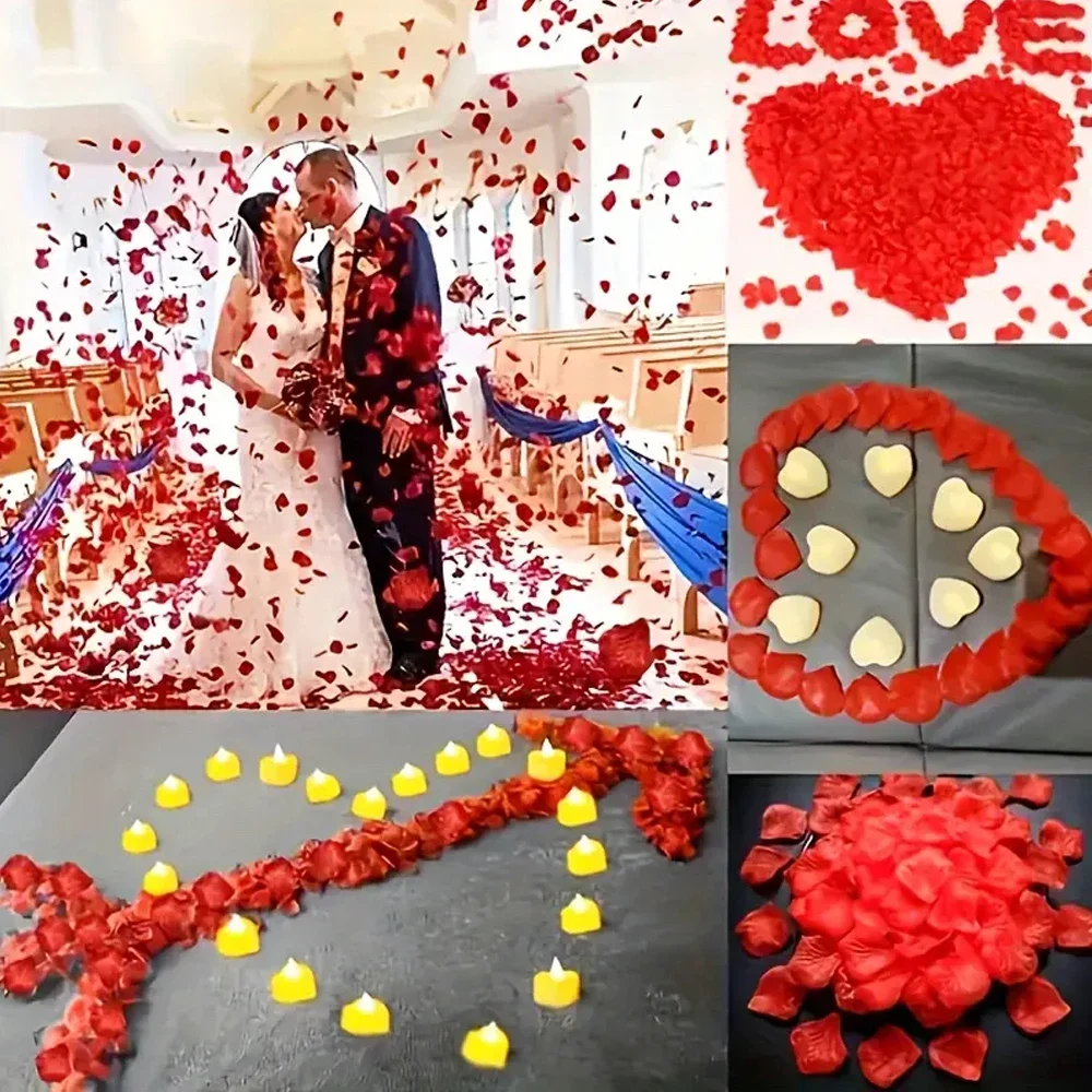 Artificial Dried Flower Silk Rose Petals Leaves for Party Birthday Event Wedding 10000-100Pcs artificial rose petals