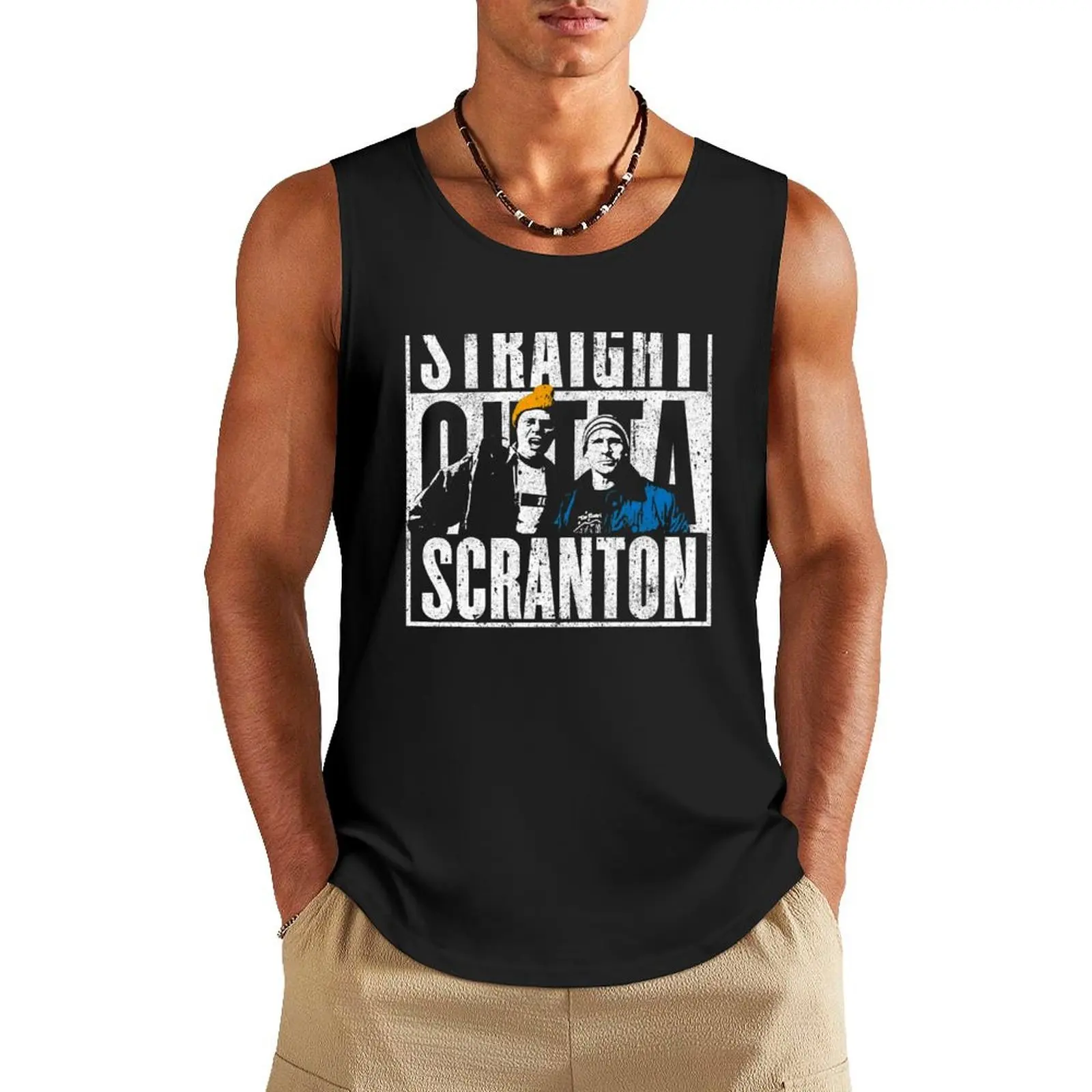 

Straight Outta Scranton - Lazy Scranton Tank Top sleeveless shirt man gym t-shirt Men's summer Men's tops basketball