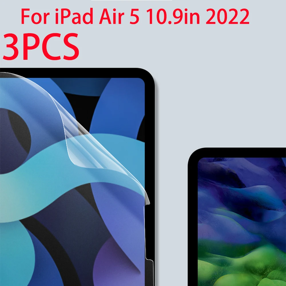 

3 упаковки ПЭТ мягкая пленка протектор экрана для Apple iPad Air 5 (2022) Защитная пленка для iPad Air (5-го поколения) A2589 A2591