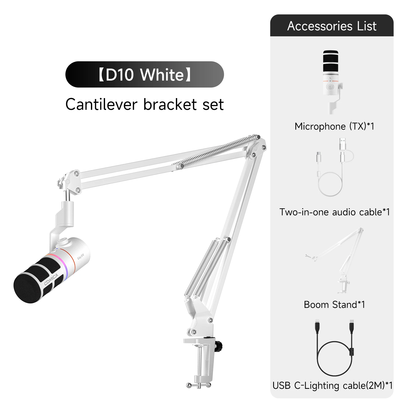 COMICA D10 PRO RGB カーディオイド USB/XLR ダイナミック ワイヤレス