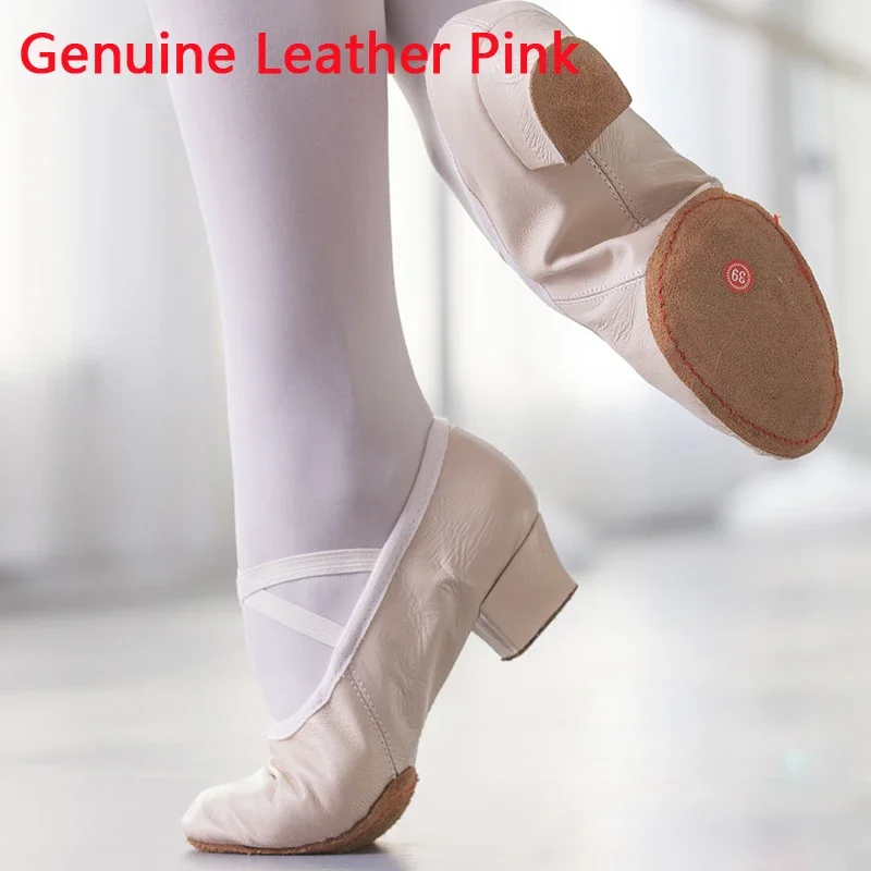 Quality Leather Ballet Dancing Shoes For Women Low Heel Genuine Leather Girls Ballet Jazz Dance Shoes Belly Yoga Teachers's Shoe 6