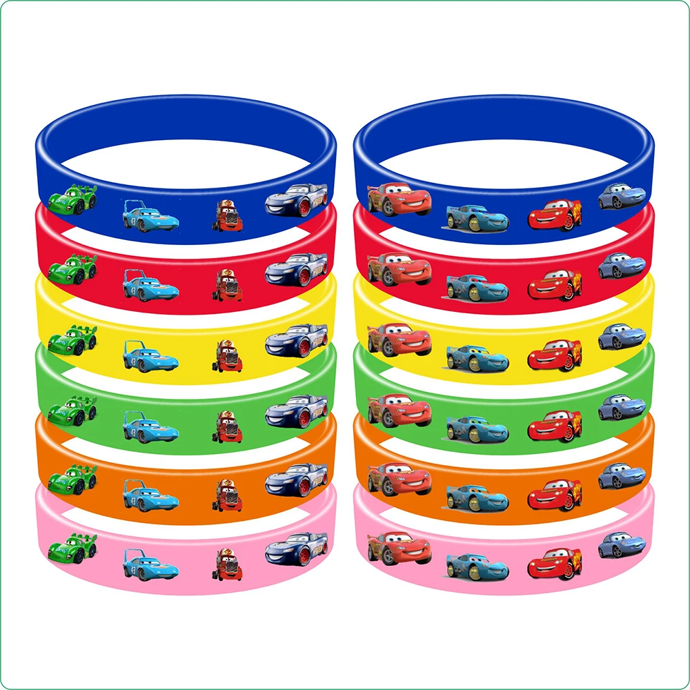 Cars Theme Party Favors Lightning McQueen Slap Bracelets Keychain Straw Stamp for Boy Birthday Supplies Goodie Bag Gifts Fillers