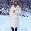 Winter Women High Quality Faux Rabbit Fur Coat Luxury Long Fur Coat Loose Lapel OverCoat Thick Warm Plus Size Female Plush Coats 4