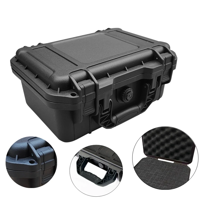 

215x165x95mm Portable Plastic Safety Protection Box Instrument Case camera Equipment Waterproof Shockproof Tool Box W/sponge