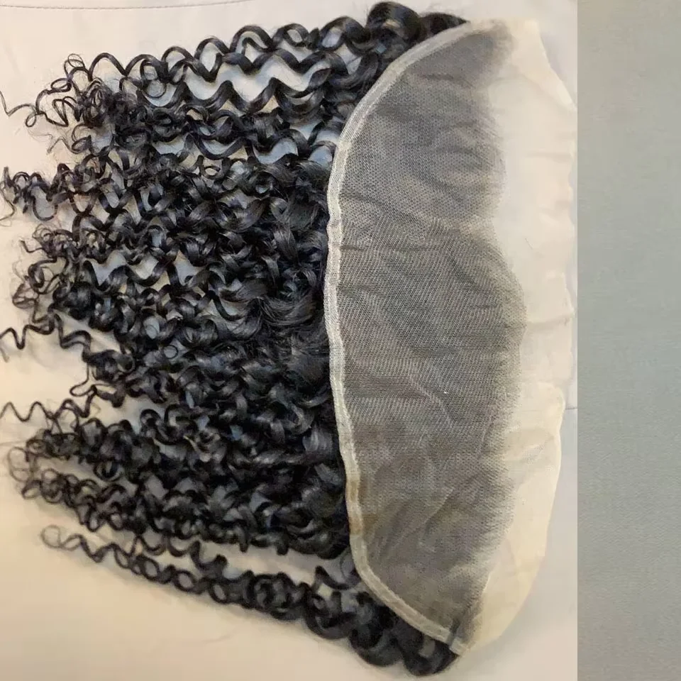 Chiusura in pizzo 5x5 per capelli ricci Melt Skin Pixie, Frontale in pizzo 13x4, Capelli umani ricci voluminosi, Pizzo invisibile, Pizzo 4x4, Pizzo 6x6 - immagine 5