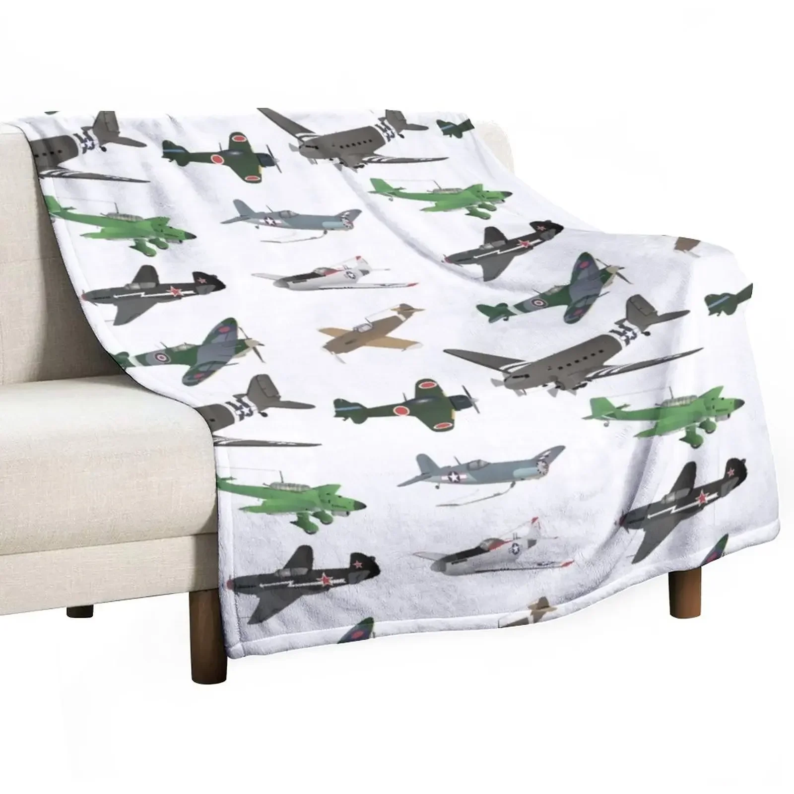 

Multiple WW2 Airplanes Throw Blanket funny gift Multi-Purpose Blankets