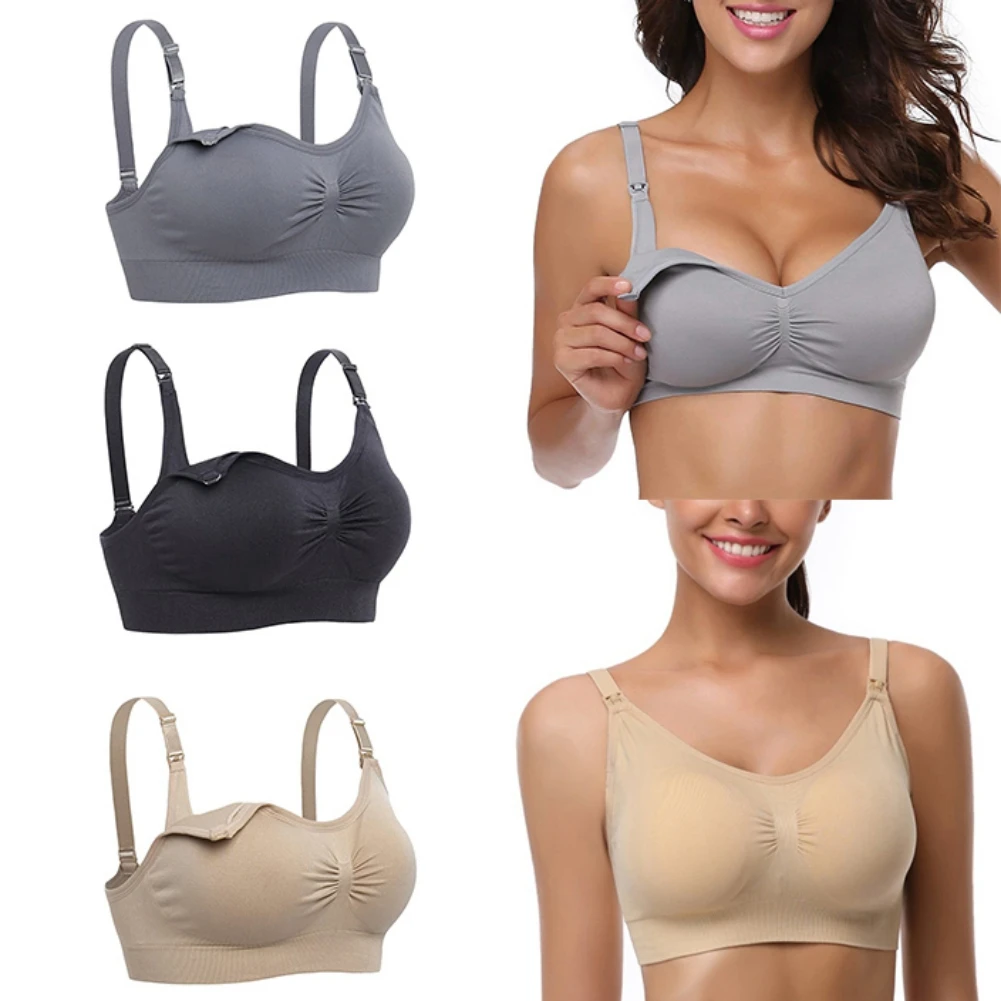 Maternity Nursing Bra Pregnant Women Mother Mama Open Breast Bra Cotton  Wire Free Sleep Underwear Lactating Nursing Bralette