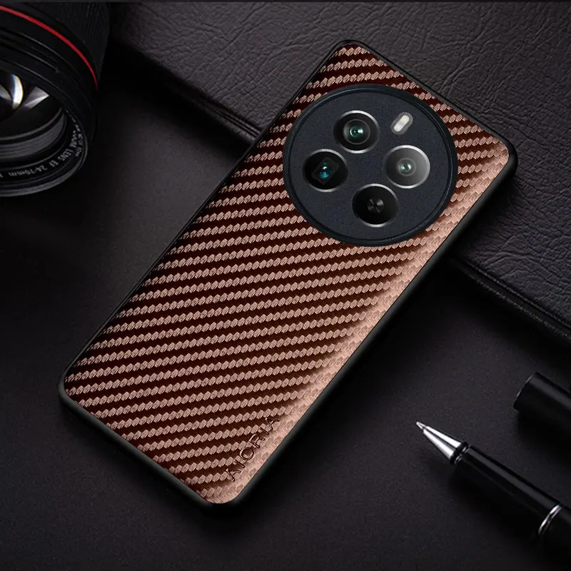 Carbon Fibre Shockproof Slim Non-Slip Full Body Protective Phone Case