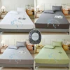 Solid Color Waterproof Fitted Bed Sheet Mattress Protector Adjustable With Elastic Band Soft Comfortable Mattress Cover Fitted 1