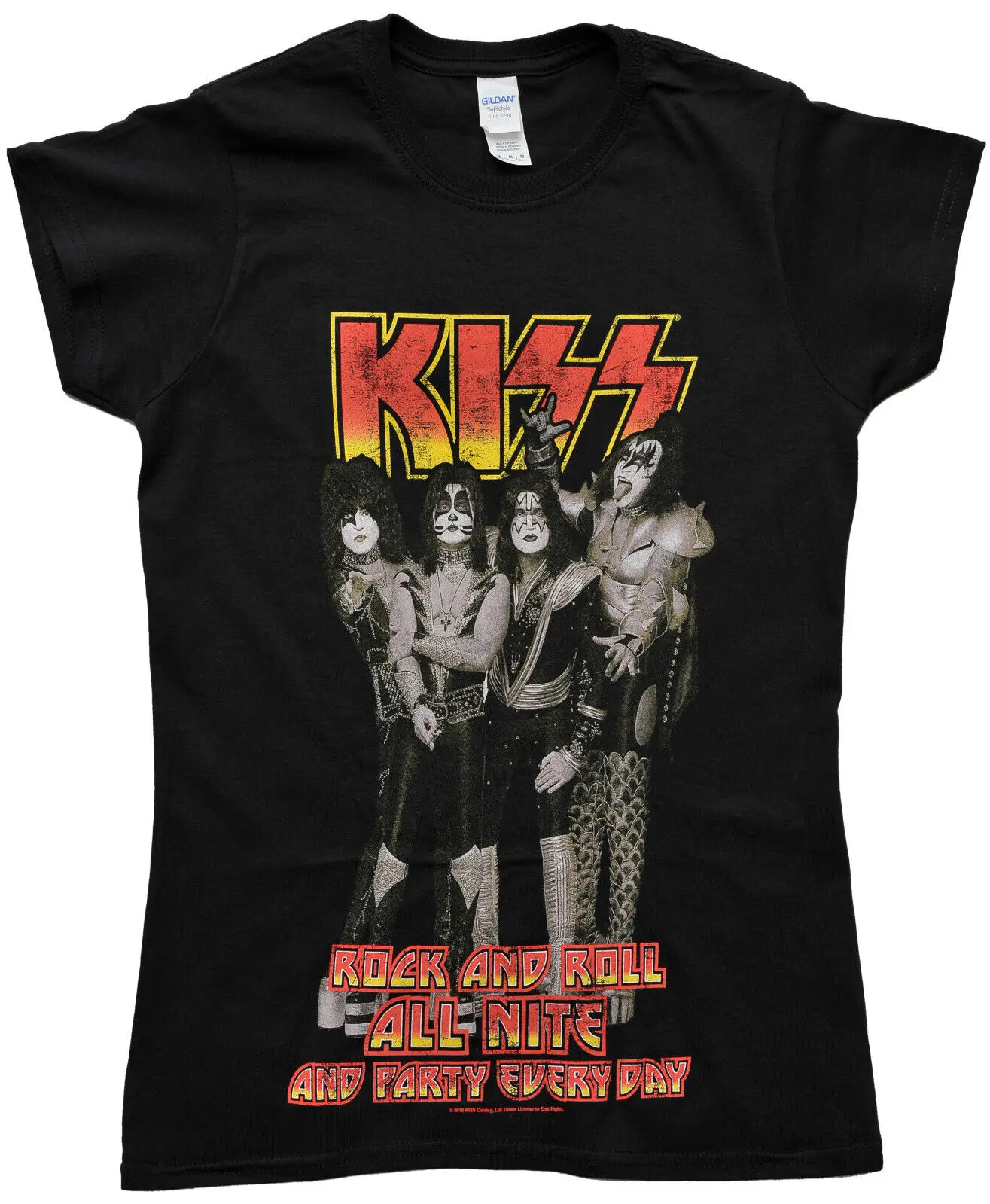 Футболка Kiss с длинным или коротким рукавом женская, официальная Облегающая рубашка в стиле рок н ролл