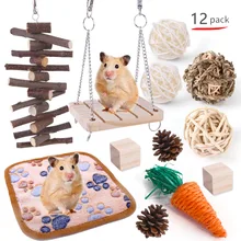 

Pet Toys Set Hamster Rabbit Chew Toys Bite Grind Teeth Toys Corn Carrot Woven Balls For Tooth Cleaning Molar Pets Supplies