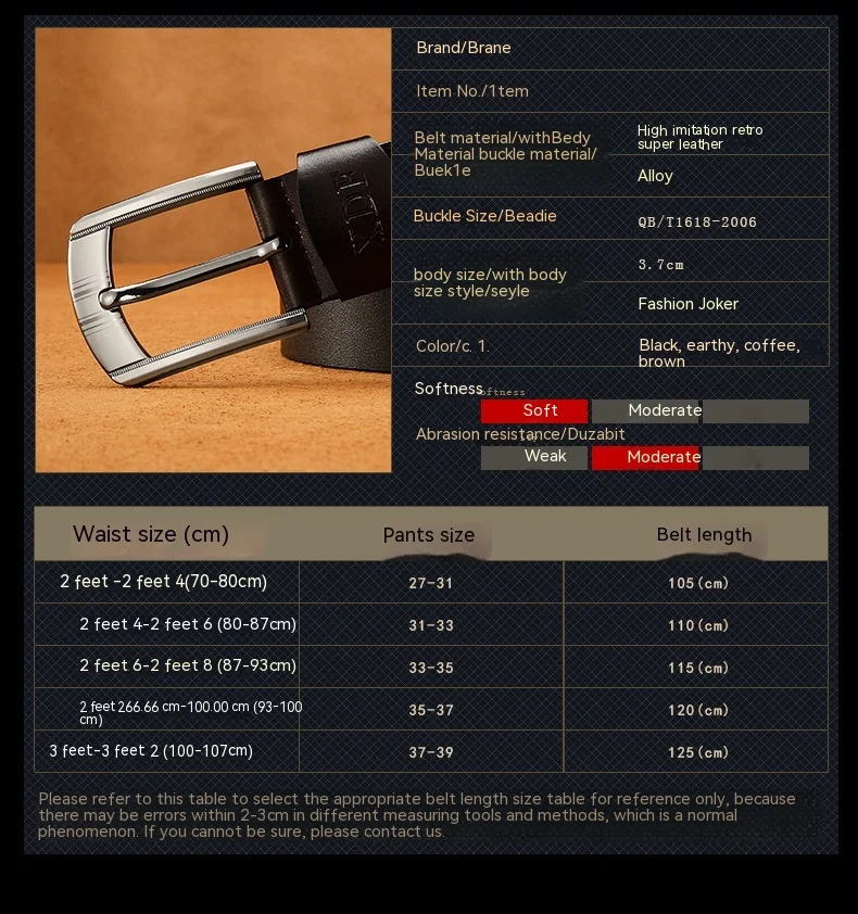 2024 Hot Selling European and American New Men's Needle Button Belt Fashion and Casual Versatile Retro Cowhide Jeans Belt Men's Pants Belt_voghion.com