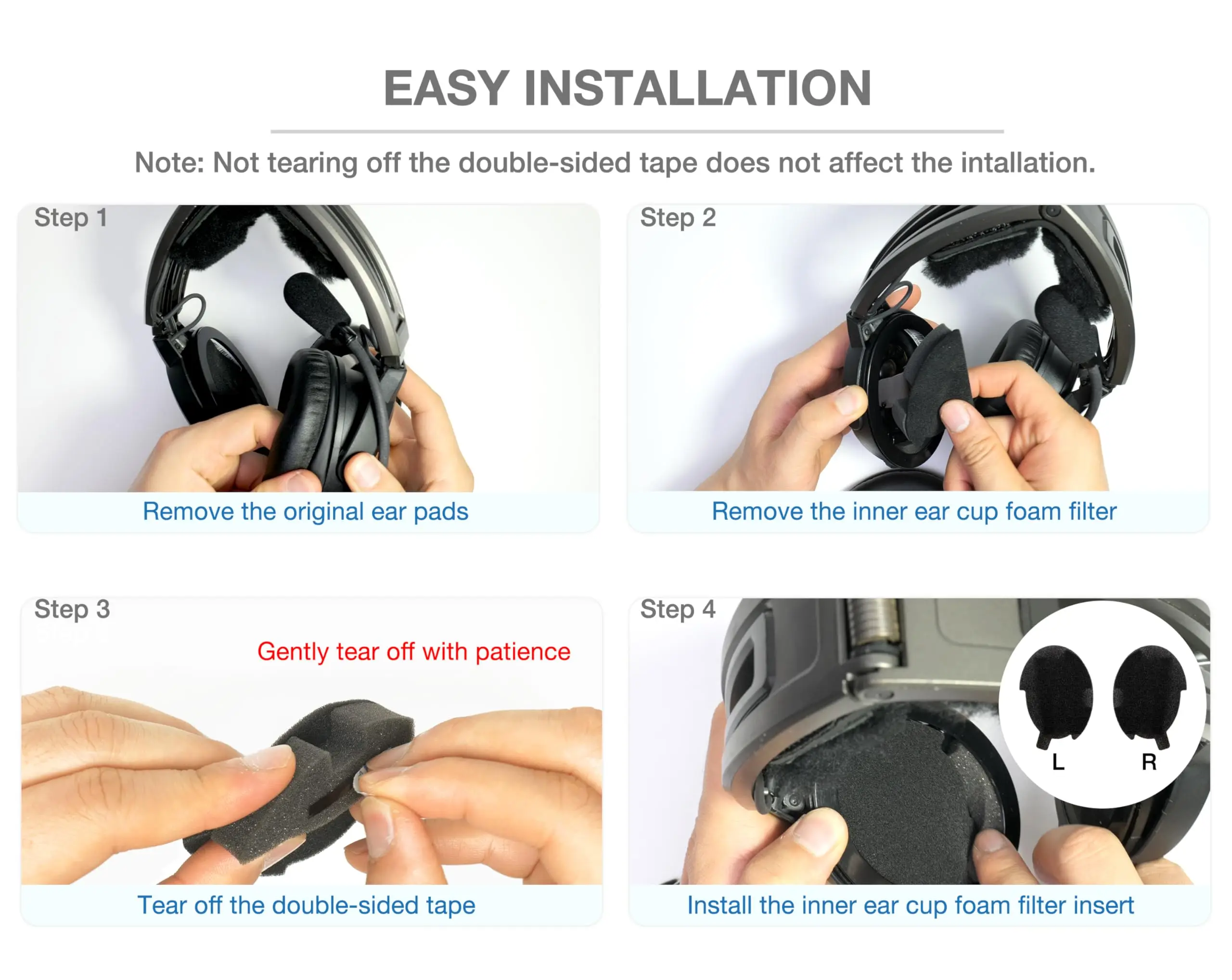 Replacement Ear Pads Cushion 3 Mic Covers Compatible with Bose A20 Aviation Headset Including Inner Ear Cup Foam Filter