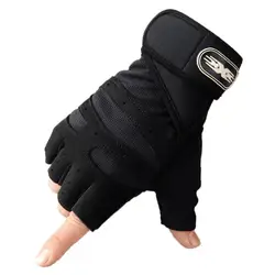 Unisex Half Finger Workout Gloves with Wrist Support for Fitness and Outdoor Activities (Black)