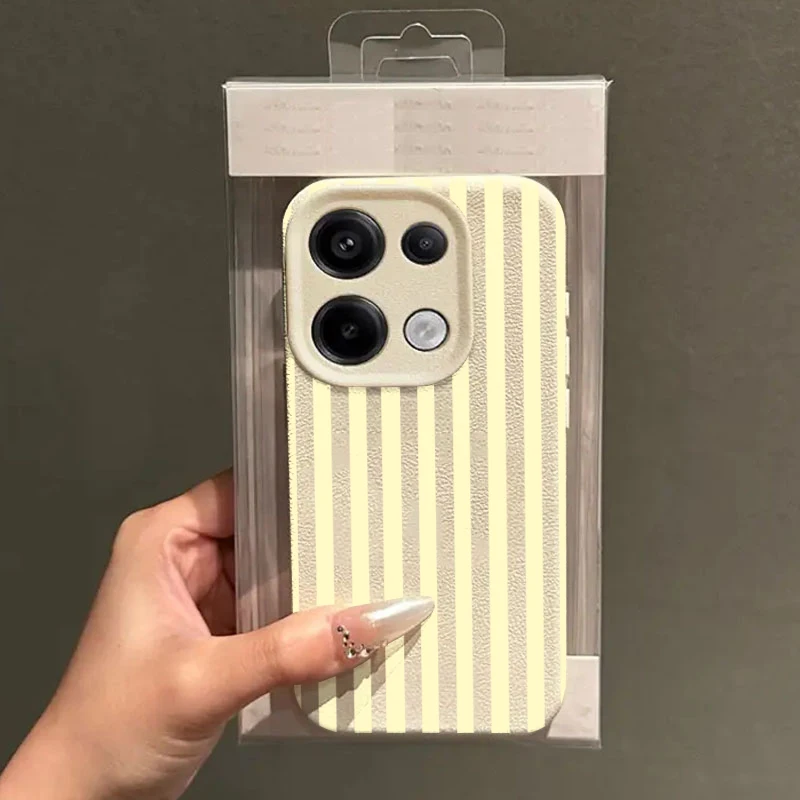 Fashionable Yellow Striped Soft Minimalist Shockproof Matte Silicone Phone Case