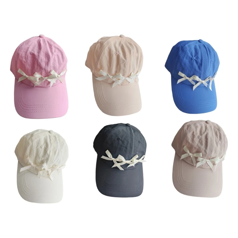 

Бейсбольная кепка для женщин и девочек с лентой и бантом, наклейки для взрослых, быстросохнущая шляпа с козырьком, шляпа для для