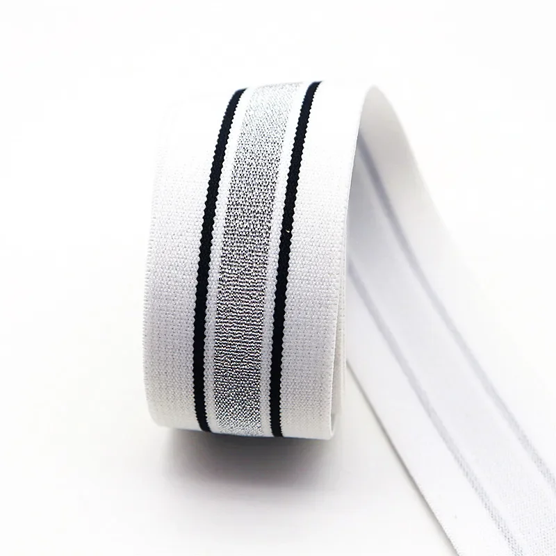 Striped Elastic Band for Garment Decoration and Sewing Supplies – Multiple Lengths Available