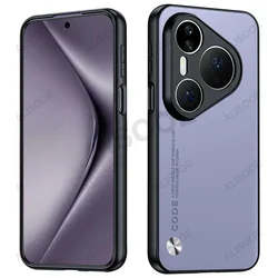 Luxury Carbon Fiber Texture PU - Leather Protective Phone Cover for Huawei Pura 80 Ultra (Light Purple)