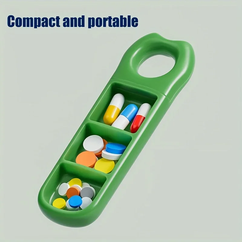 1pc Medication Organizer Box with Push-Lock Lid - Compact Pill Case, Portable Medicine Storage for Travel, Home, or On-the-Go