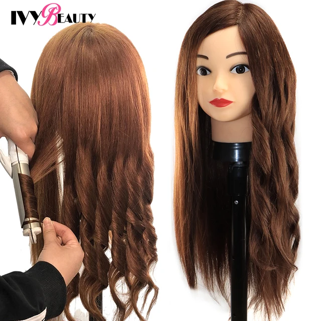 85% Mixed Human Hair Mannequin For Hairstyles Long Hair Hairdressing  Hairdresser Doll Head And Wig Stand Tripod For Practice - AliExpress