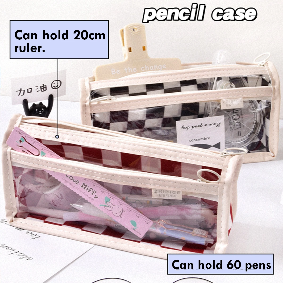 

Прозрачная Шахматная ручка большой емкости, фоторучка, водонепроницаемая ручка, милые канцелярские принадлежности, канцелярские принадлежности