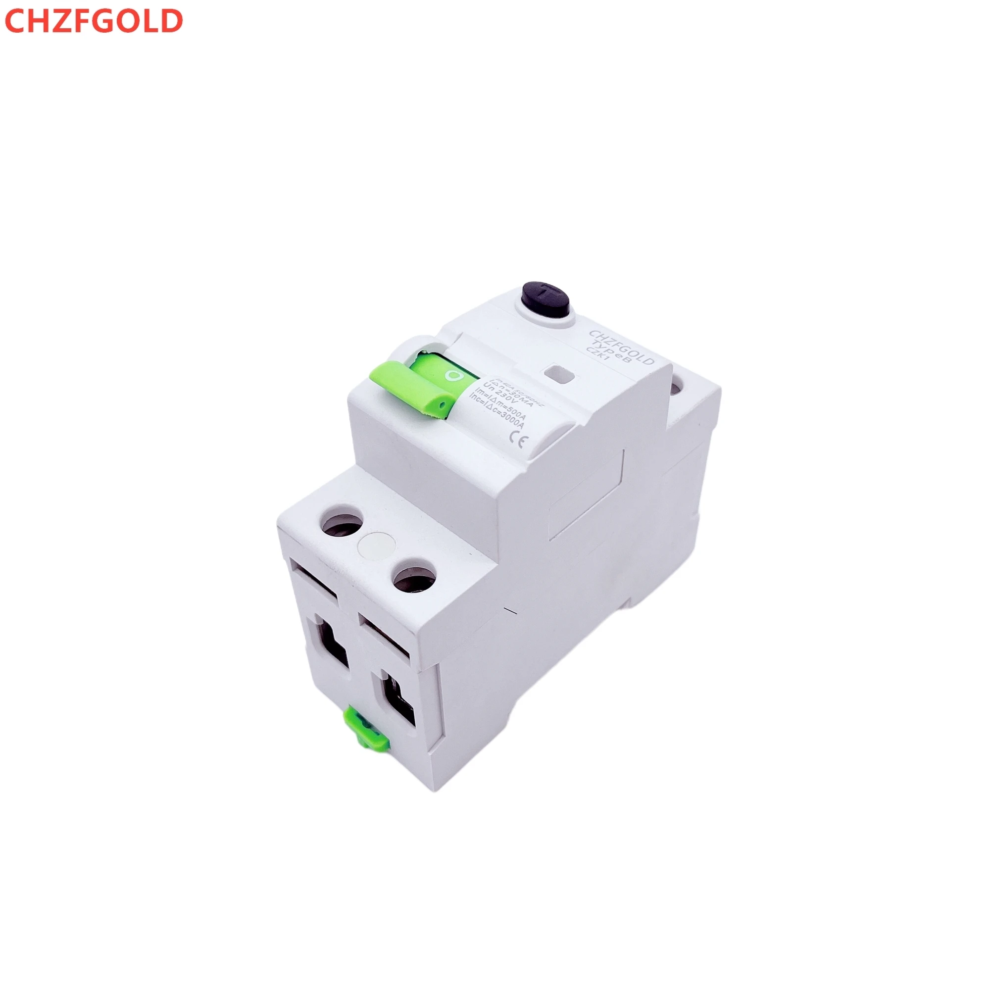 Electric Vehicle EV Charging Pile Residual Current breaker DC RCCB RCD 2P 63A 30mA Type B 6KA CHZFGOLD Din Rail Earth Leakage