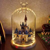 18*30cm Luminous Black Base Glass Dome Vase Home Decoration Big Size Creative Ball Top Cover DIY Friend Favor Gift Wedding Prop 1