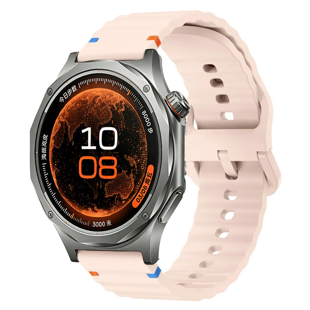 Wave Thread Silicone Strap - Comfortable and Durable Silicone Watch Band, Adjustable 18/20/22mm, Fits Various Smartwatches