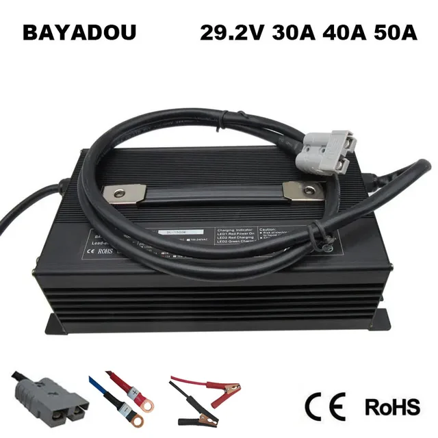 다리미 인산염 LFP AGV 포크리프트 RV 에너지 저장 골프 카트 배터리 충전기, LiFePO4 고속 충전기, 2000W, 29.2V, 50A, 8S, 24V, 40A, 30A
