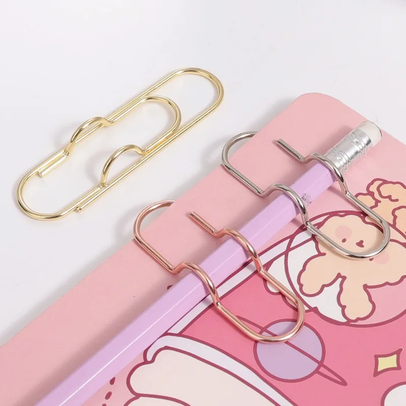 10-1Pcs Metal Pen Holder Clips Portable Paper Fix Clips Journal Document Notebook Pictures Pin Pocket Student Office School Tool paper clips metal clamp clips