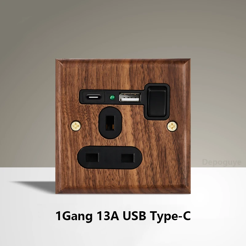 1Gang 13A USB C